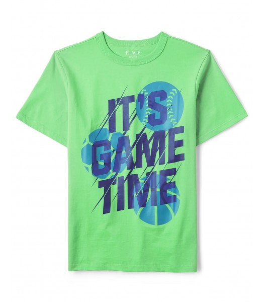 Childrens Place Light Green Its Game Time Tee